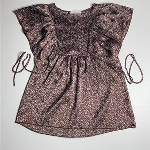 Charlotte Russe Brown Floral Tie Back Top Medium